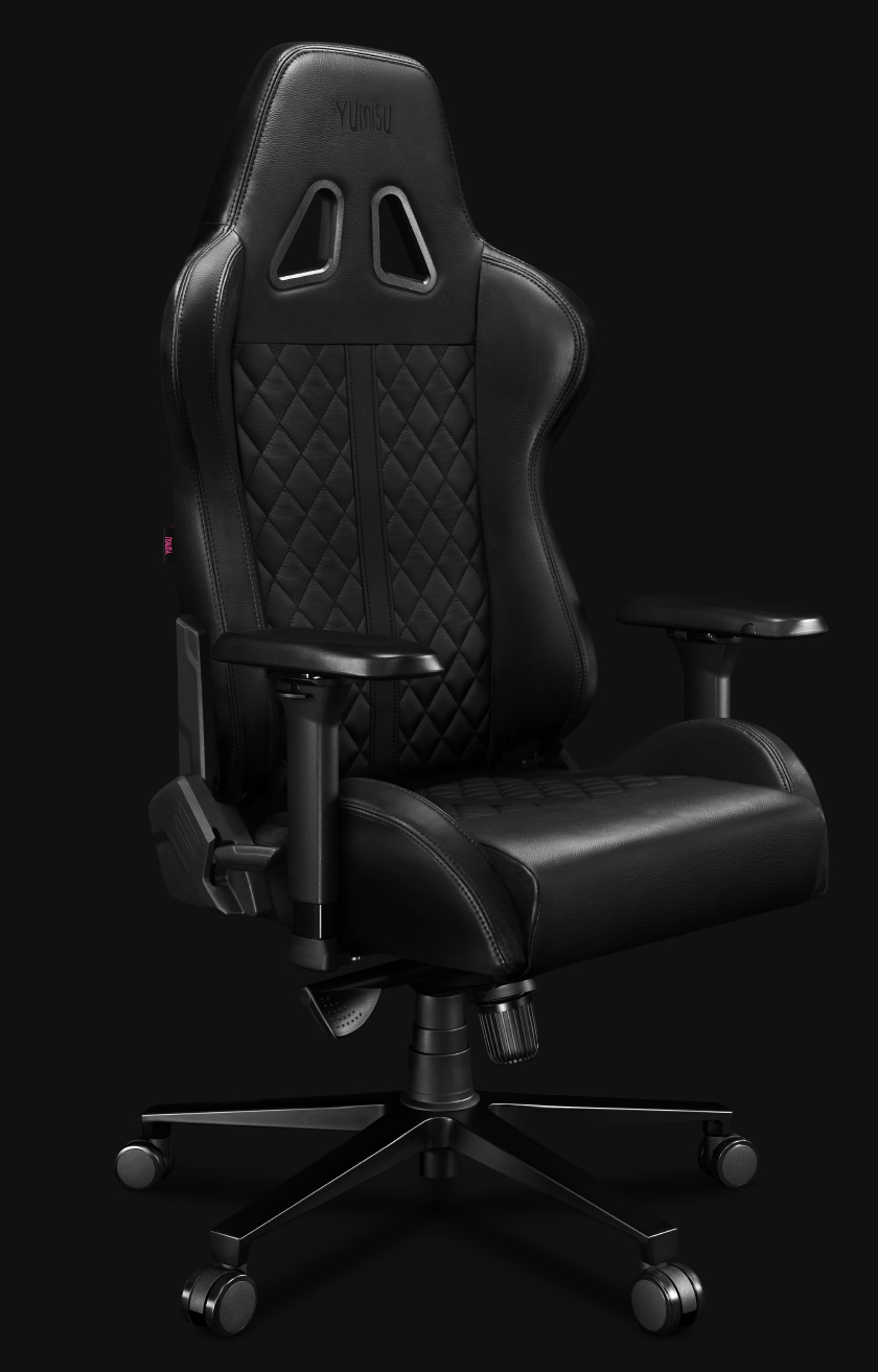 Fotel Gamingowy YUMISU 2025 Magnetic Real Leather Black Fotel Gamingowy YUMISU 2025 Magnetic Real Leather Black skos bez poduszki