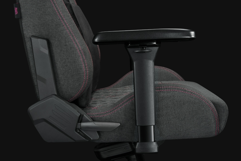 Fotel Biurowy YUMISU 2050 Magnetic Materiał GRAY/PINK Fotel Biurowy YUMISU 2050 Magnetic Materiał GRAY/PINK bok detal