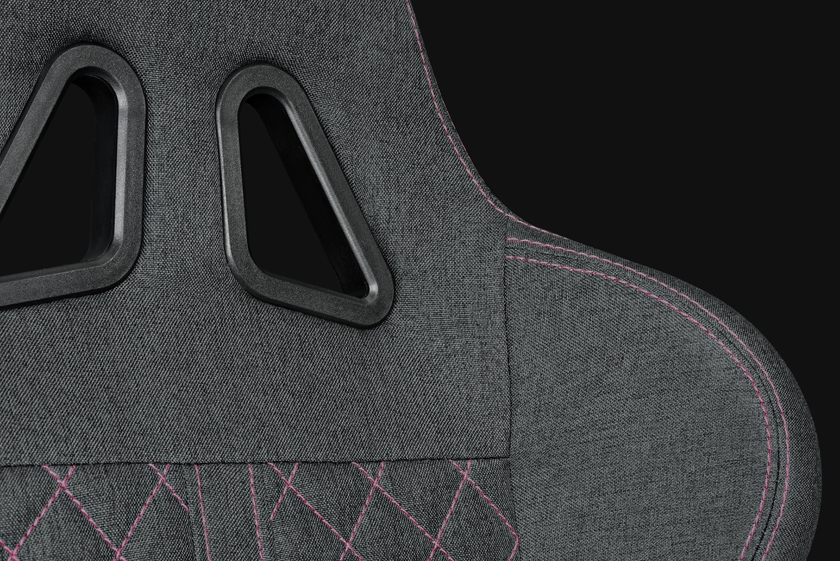 Fotel Biurowy YUMISU 2050 Magnetic Materiał GRAY/PINK Fotel Biurowy YUMISU 2050 Magnetic Materiał GRAY/PINK detal góra oparcia