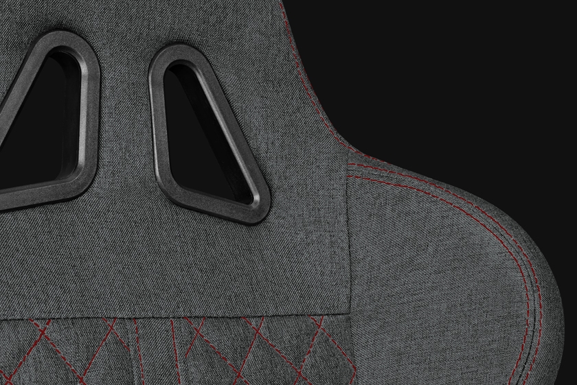 Fotel Biurowy YUMISU 2050 Magnetic Materiał GRAY/RED Fotel Biurowy YUMISU 2050 Magnetic Materiał GRAY/RED detal góra oparcia