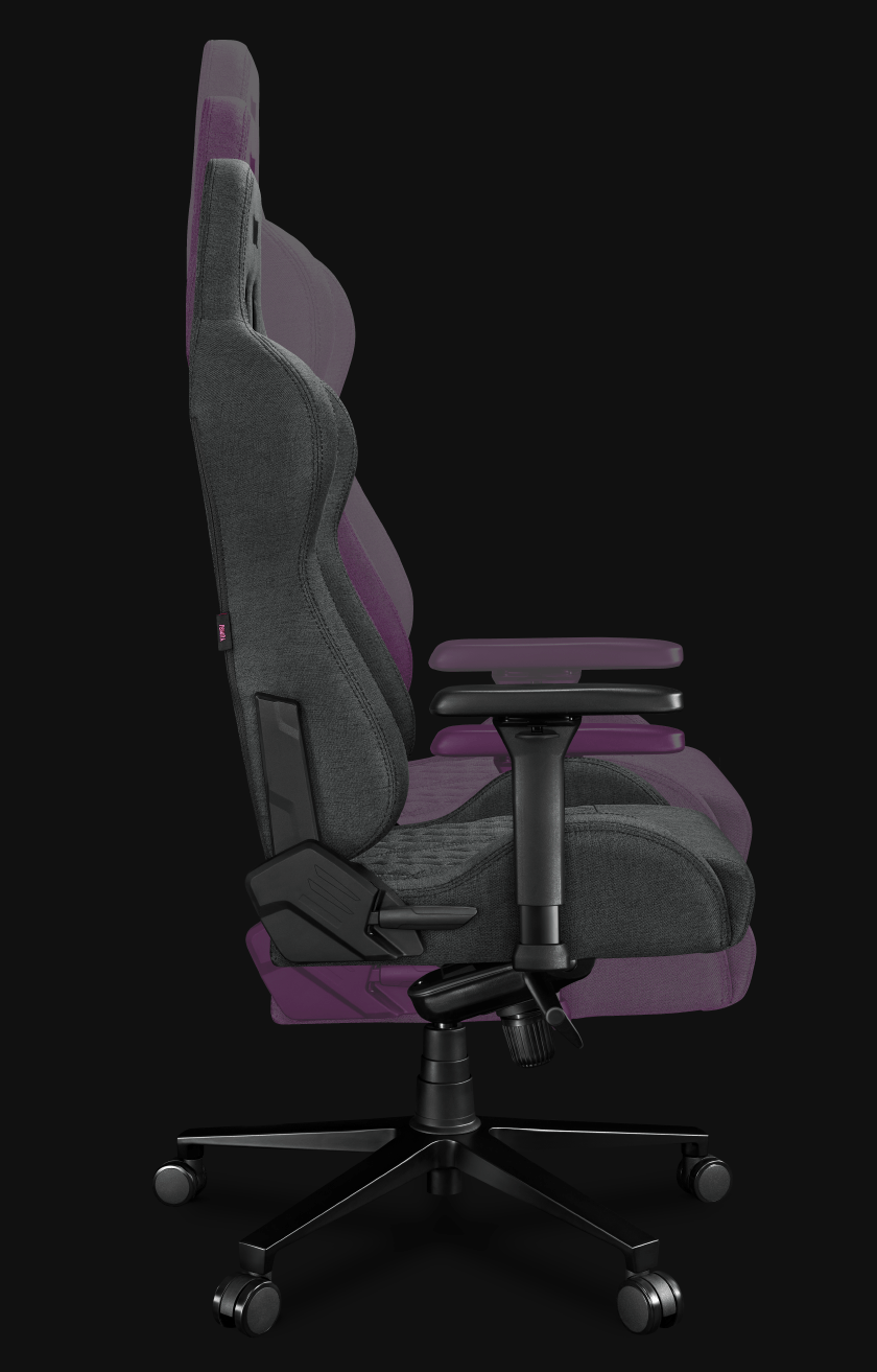 Fotel Biurowy YUMISU 2050 Magnetic Materiał GRAY/BLACK bok animacja