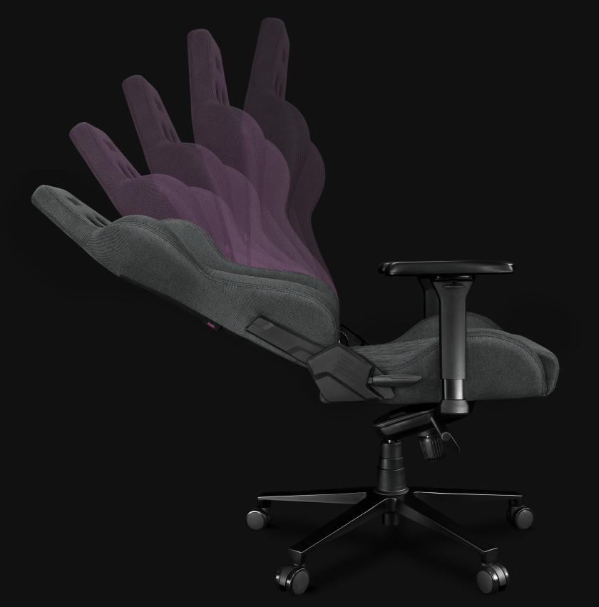 Fotel Biurowy YUMISU 2050 Magnetic Materiał GRAY/BLACK bok odchyl animacja