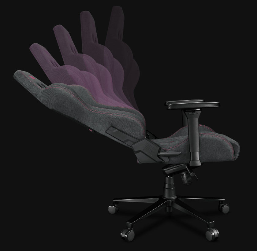 Fotel Biurowy YUMISU 2050 Magnetic Materiał GRAY/PINK Fotel Biurowy YUMISU 2050 Magnetic Materiał GRAY/PINK bok odchyl animacja