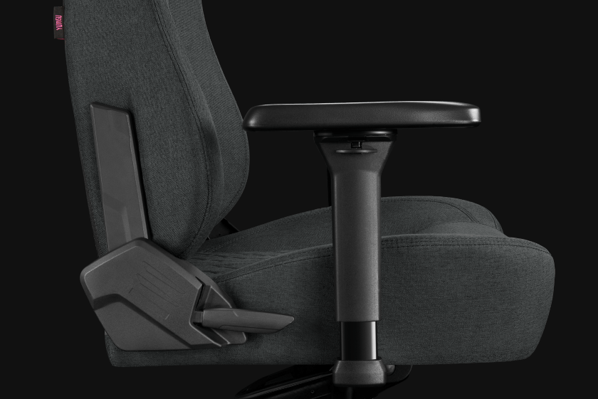 Fotel gamingowy YUMISU 2052F Gray Black bok detal Fotel gamingowy YUMISU 2052F Gray Black bok detal