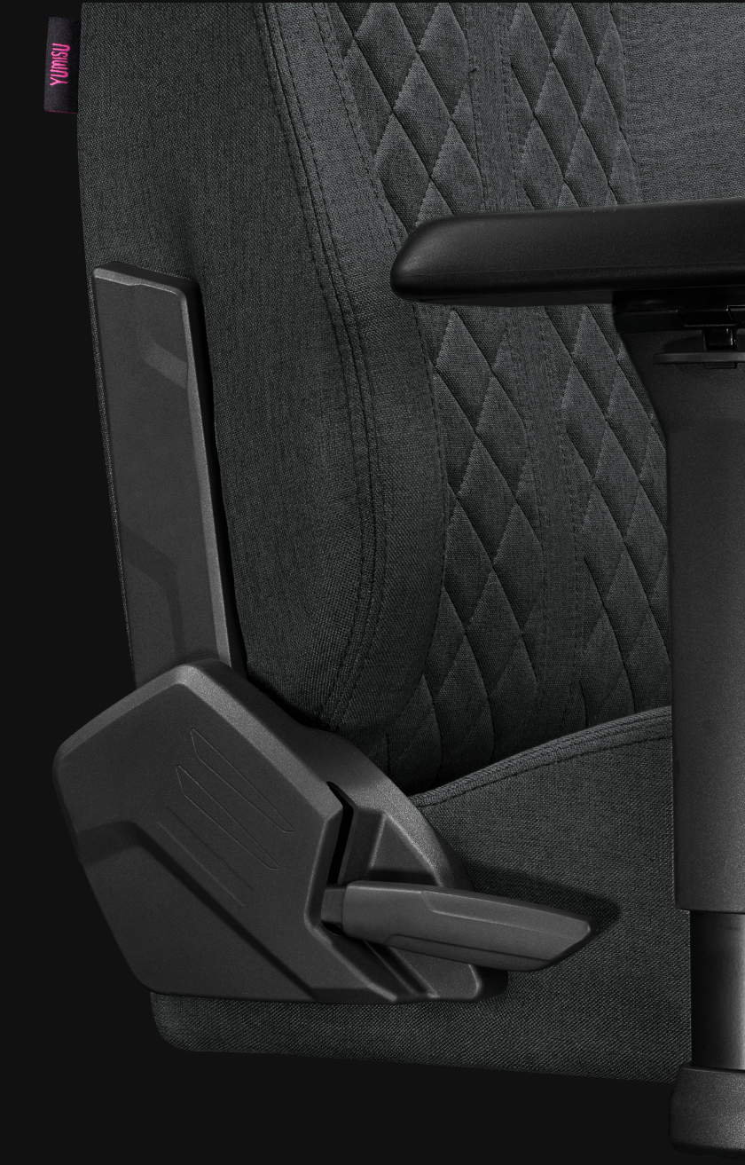 Fotel gamingowy YUMISU 2052F Gray Black detal mechanizm oparcia Fotel gamingowy YUMISU 2052F Gray Black detal mechanizm oparcia