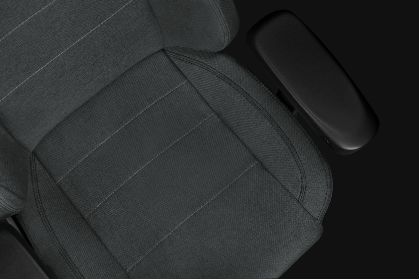 Fotel gamingowy YUMISU 2054F Gray Black perspektywa detal siedzisko