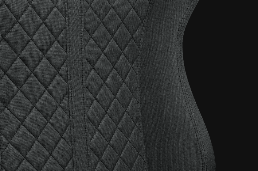 Fotel gamingowy YUMISU 2052F Gray Black detal oparcie Fotel gamingowy YUMISU 2052F Gray Black detal oparcie