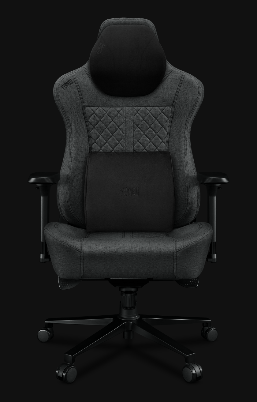 Fotel gamingowy YUMISU 2052F Gray Black front Fotel gamingowy YUMISU 2052F Gray Black front