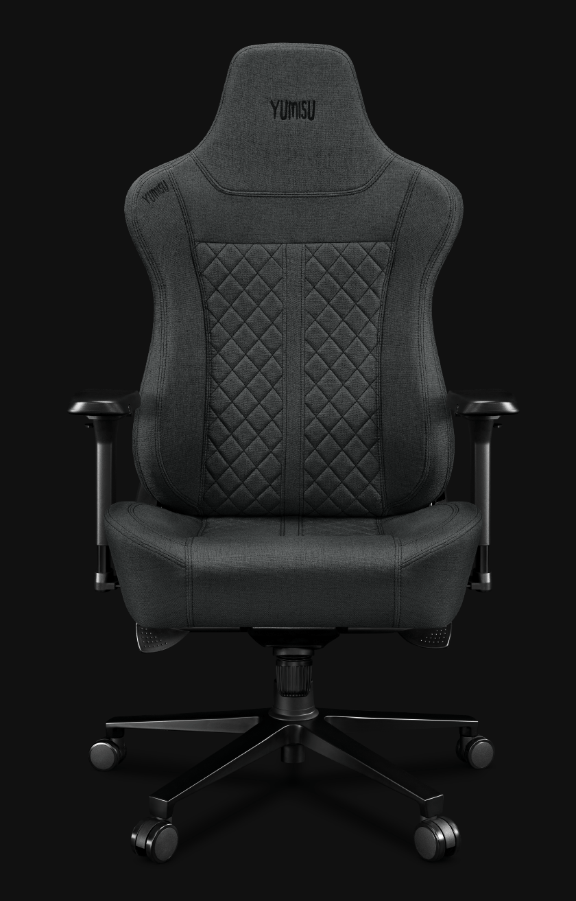 Fotel gamingowy YUMISU 2052F Gray Black front bez poduszki Fotel gamingowy YUMISU 2052F Gray Black front bez poduszki