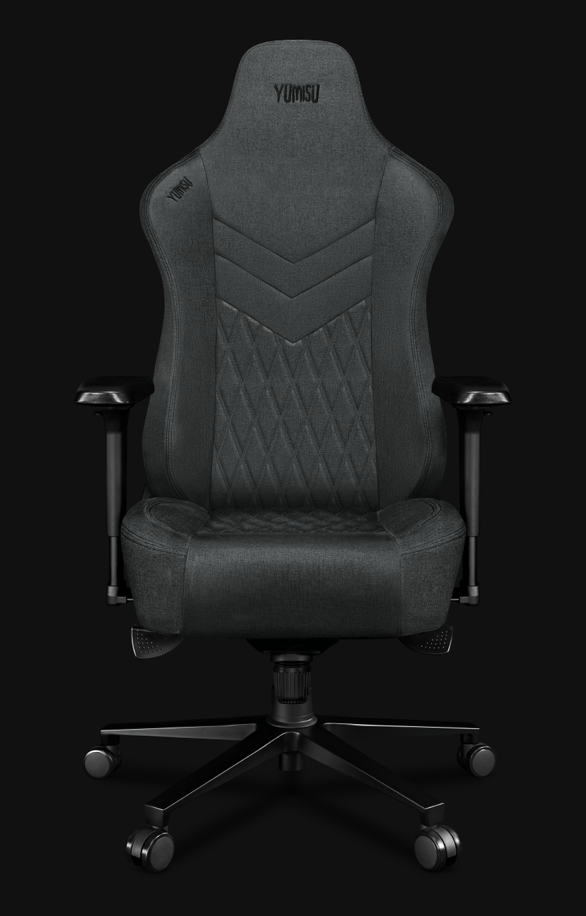 Fotel gamingowy YUMISU 2053F Gray Black front bez poduszki Fotel gamingowy YUMISU 2053F Gray Black front bez poduszki