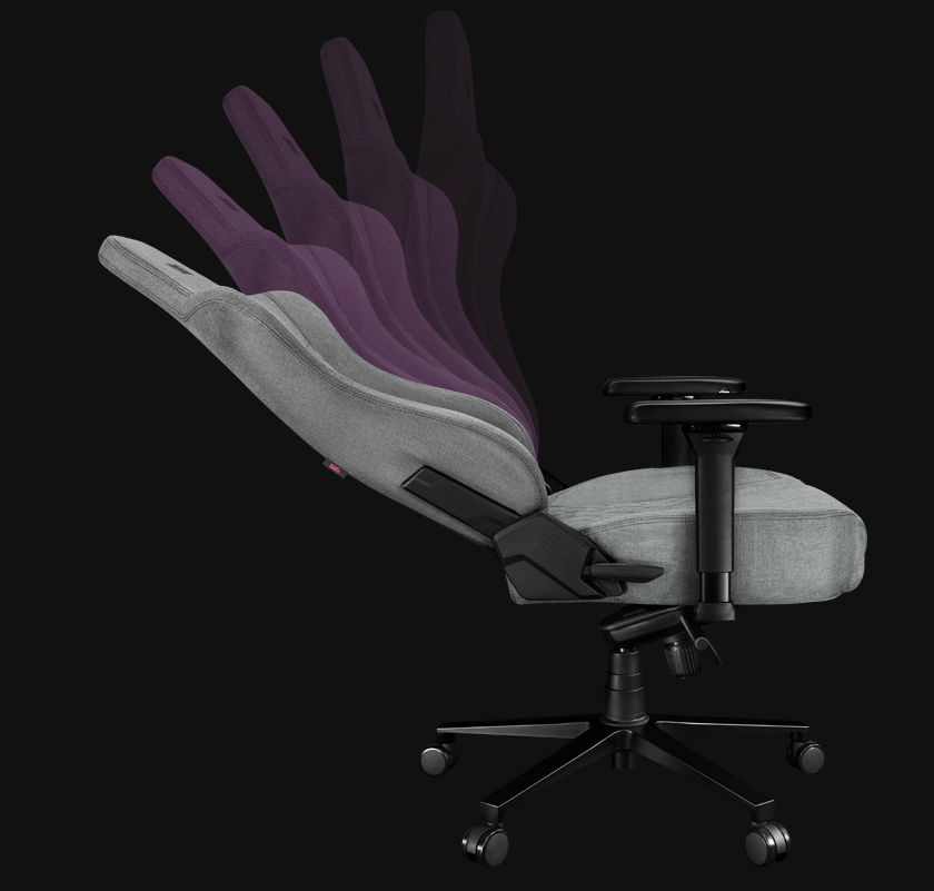 Fotel gamingowy YUMISU 2053F Cloud Black bok odchył animacja Fotel gamingowy YUMISU 2053F Cloud Black bok odchył animacja