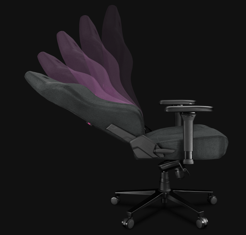 Fotel gamingowy YUMISU 2054F Gray Black bok odchyl animacja